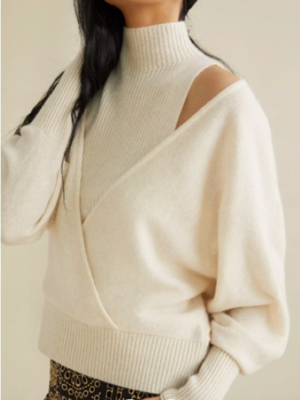 Maeve by Anthropologie Cashmere Surplice Sweater - Blush color - Sz Small